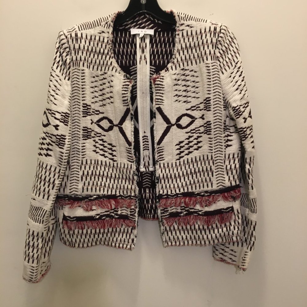 IRO "KERR' Tribal Print Jacket w/Fringe  IT40